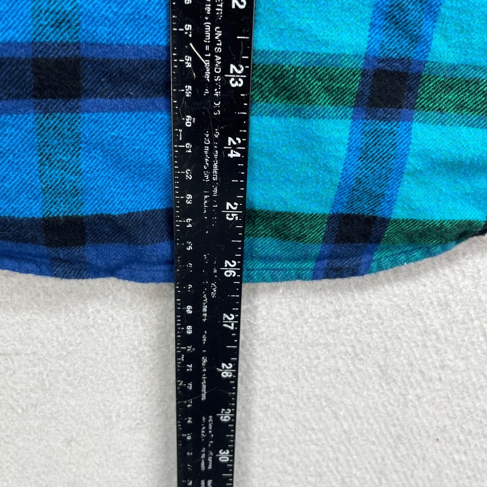 Old Navy Flannel Shirt Womens Small Blue The Boyfriend Shirt Plaid Cabincore - Picture 4 of 9